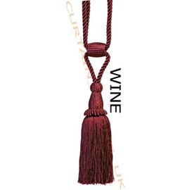 Wine - X2 Monaco Designer Tassel Rope Tie Back for Fabric Curtain