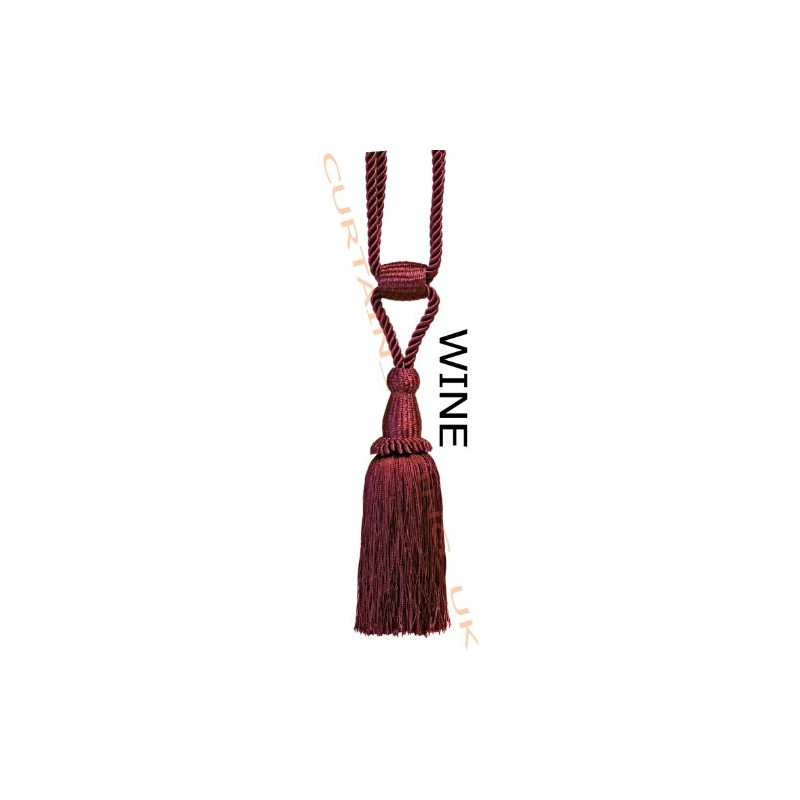 Wine - X2 Monaco Designer Tassel Rope Tie Back for