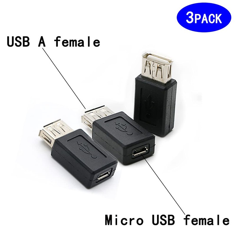rgzhihuifz 3 Pack USB 2.0 A Female to USB Micro