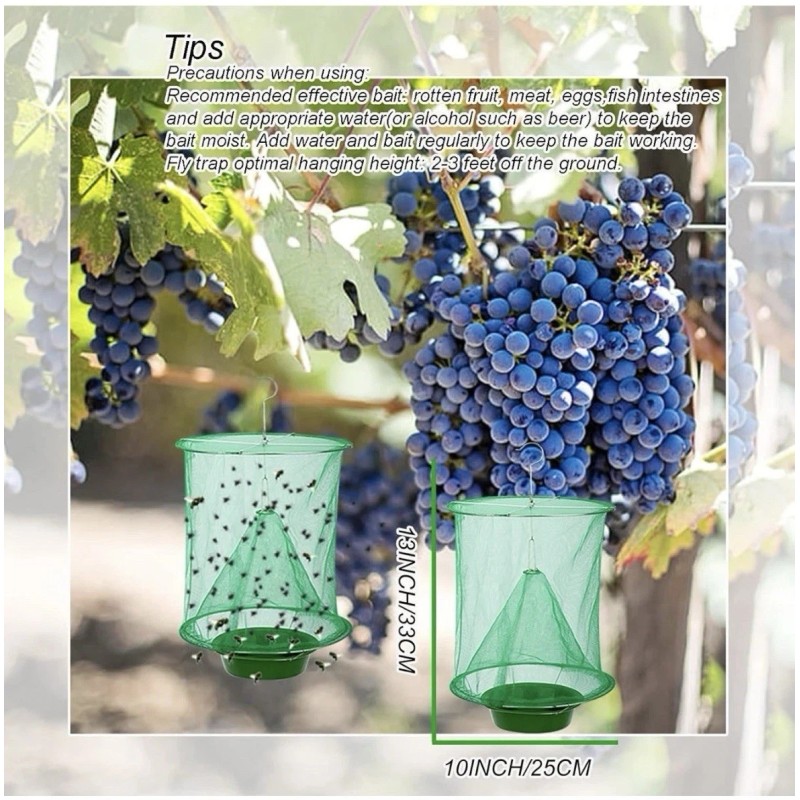 DKEP 8 Pack Ranch Fly Traps Outdoor Hanging Fly Trap