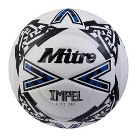 Mitre Unisex-Adult Impel Lite 360 24 Football, White/Black/Botn Blue, 5