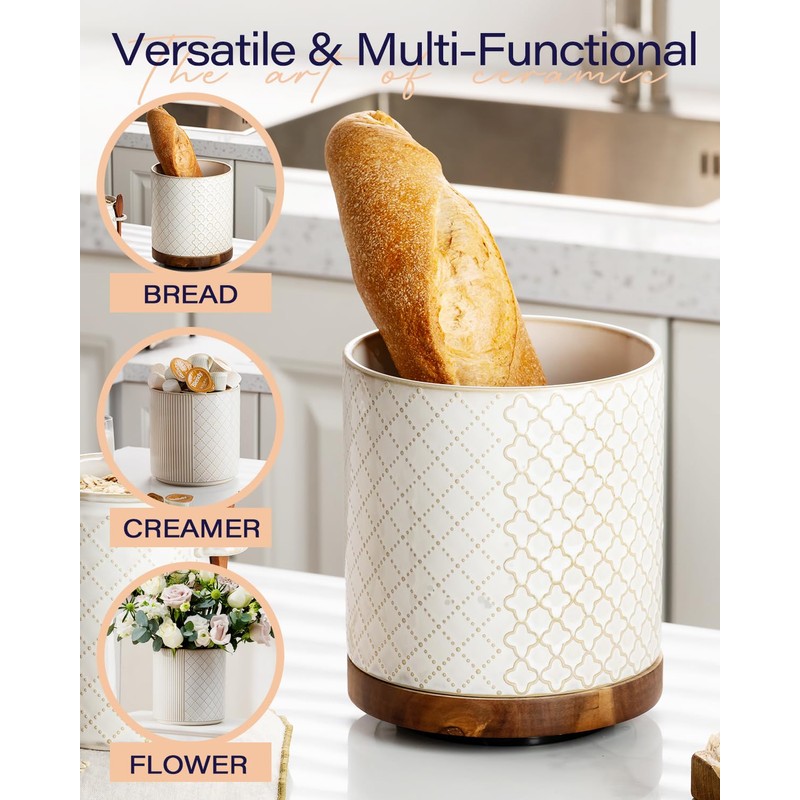 getstar 360° Rotating Kitchen Utensil Holder, Large Ceramic Cooking Utensil