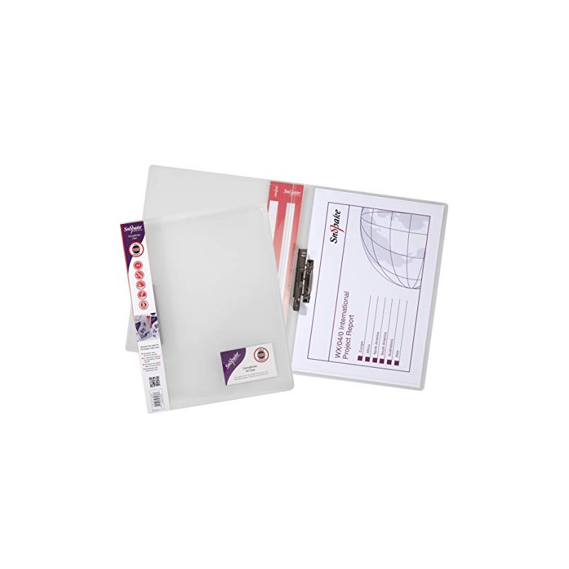 Snopake A4 Clear Premium ClampBinder [Pack of 1] 100 Sheet