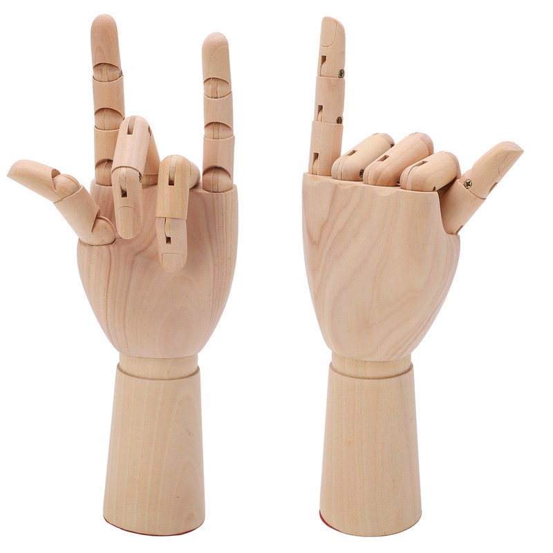 Wooden Hand Model Movable Flexible Durable Wood Wide Application Wooden