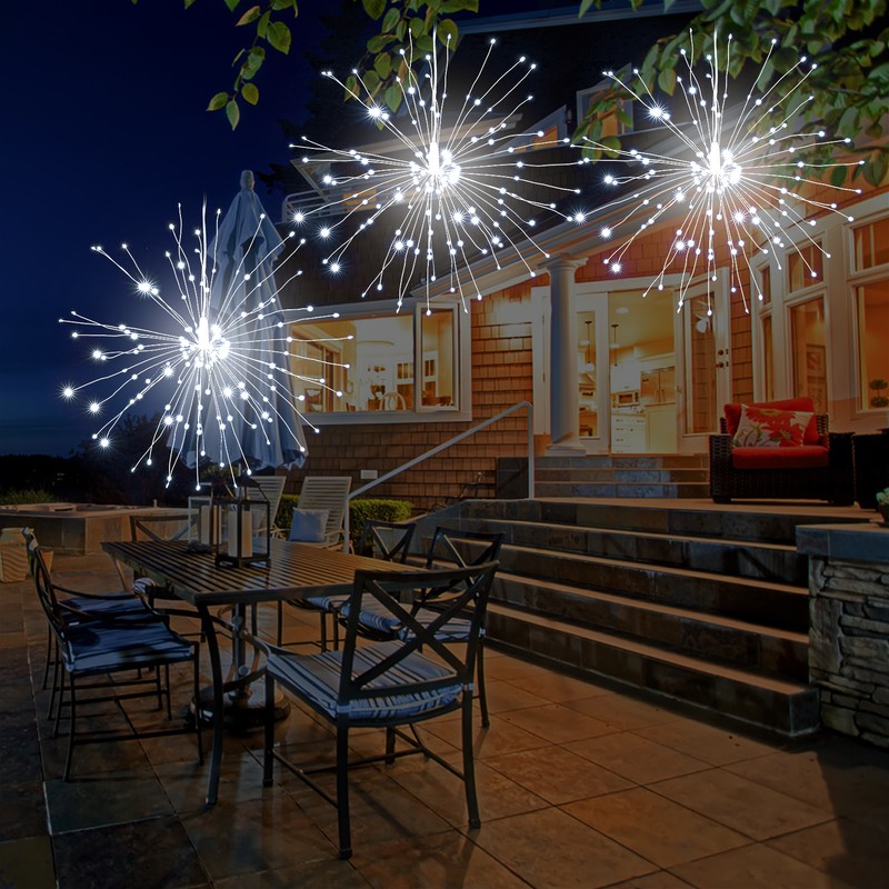 2Pcs Fireworks Light 150 LEDs Christmas String Lights with Remote