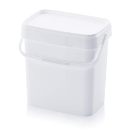 Bucket 10.3 L Rectangular * 10 L * Food Safe Stackable Plastic Bucket 10 Litres White 10 Litres