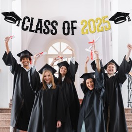 Class of 2025 Banner-2025 Graduation Hanging Decorations, Congrats Grad/You Did It, Class of 2025 Senior High School College Graduation Party Decoration Supplies