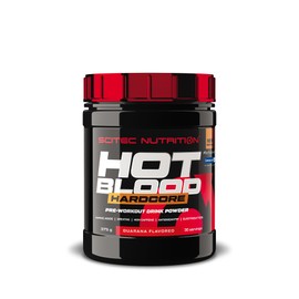 Scitec Nutrition Hot Blood Hardcore Pre-Workout Beverage Powder with Amino Acids and Creatine 375g Guarana