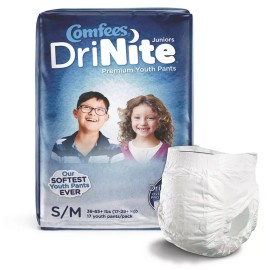Comfees DriNite Youth Pants, Unisex - LG/XL (60 to 125+ lbs) | Pack of 13