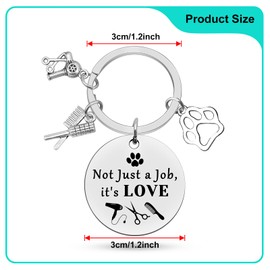 Heigebi Dog Groomer Gifts Best Dog Groomer Keychain Christmas Birthday Gifts for Pet Groomer Dog Salon Gift for Dog Groomers Women Men Key Chains Dog Stylist Pet Hair Groomer Keyring