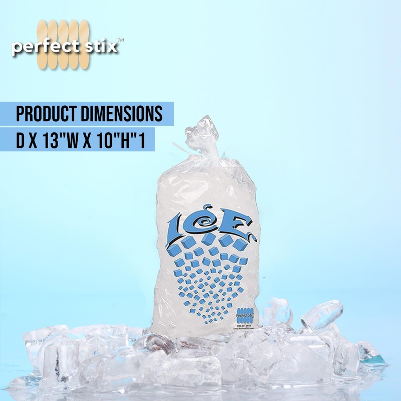 Perfect Stix Icebag10TT-50 Ice Bag with Twist Tie Enclosure, 10