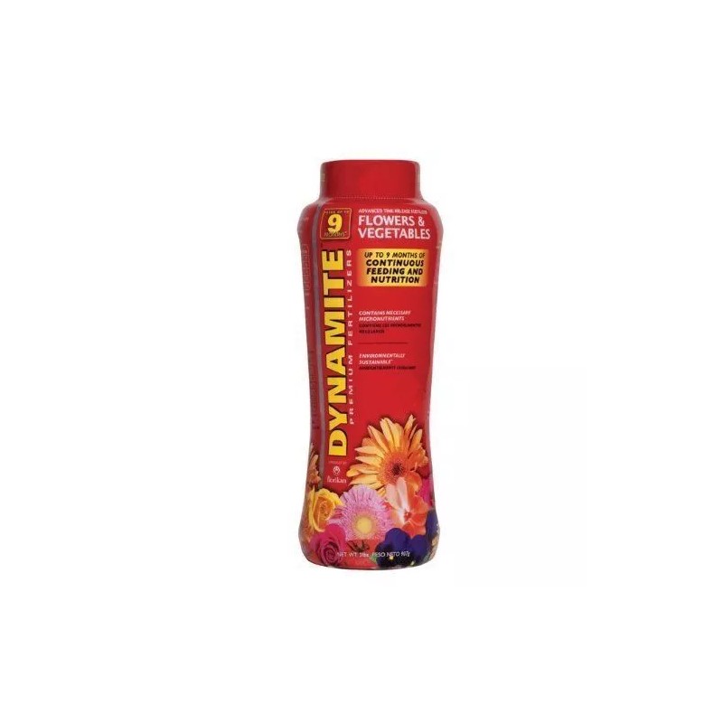 Dynamite Fertilizer Flowers and Vegetables 13-13-13 Feed Up to 9