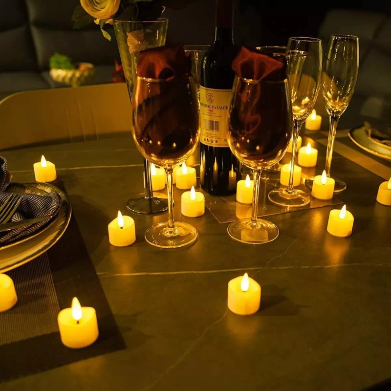 RIVERSOFY 48 Velas Decorativas Batería Luz Led Para Boda Fiesta