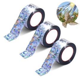 3 Roll 787.2 Ft Double Sided Flash Bird Scare Tape, 0.94" Prism Holographic Bird Reflective Tape, Shiny Reflective Ribbon for Birds, Woodpeckers Pigeons Scare Streamers Keep Away from Orchard (0.94")