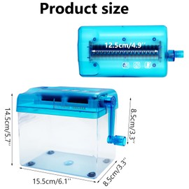 Manual Paper Shredder, Uooker Portable Mini Hand Cut Paper Shredders for Home Use, A6 Paper Documents Handmade Cutting Machine Tool, Small Shredder for Office Home School Desktop Stationery Blue