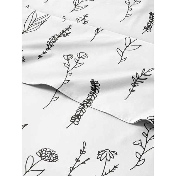 4 Piece Sheets Queen Set – Luxury Floral Flat Sheet