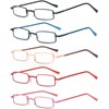 REAVEE 5 Pack Slim Portable Reading Glasses for Men Women,