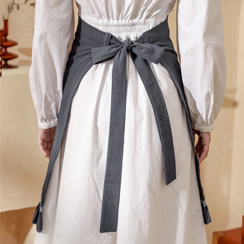 aoozleny Women Half Apron Retro Waist Apron Ruffle Vintage Apron