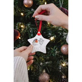 Maisie Moo Gifts Limited Robins Appear When Lost Loved Ones Are Near Ceramic Star Shaped Memorial Remembrance Christmas Tree Decoration Ornament