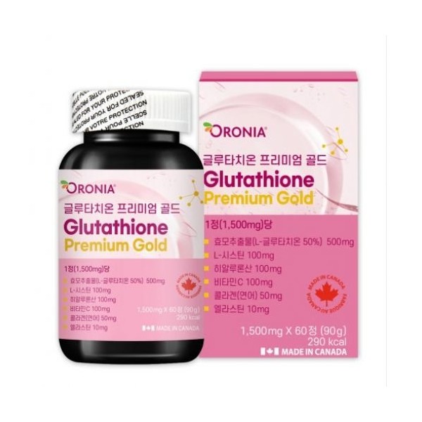 (60 tablets) Directly imported from Canada Oronia Glutathione Premium Gold Skin Health Elas / (60정) 캐나다 직수입 오로니아 글루타치온 프리미엄 골드 피부건강 엘라스