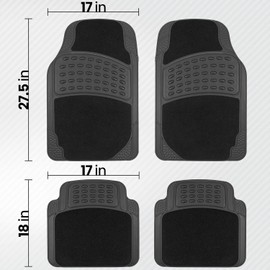 4 Piezas Tapetes para Auto,Alfombrillas para Vehículos,Alfombrillas para Vehículos PVC Impermeables y Antideslizantes Universales Cortable,Goma Resistente para Coche SUV Camión & Van (4PC, 67x42x1CM)
