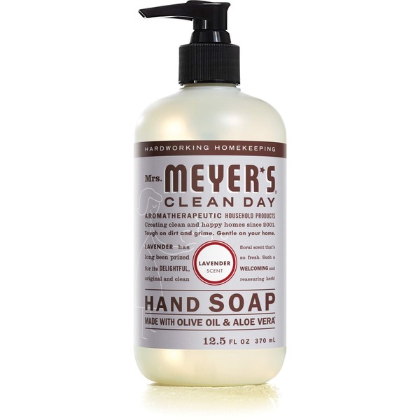 Mrs. Meyer's Clean Day Liquid Hand Soap, Cruelty Free and Biodegradable Formula, Lavender Scent, 12.5 oz- Pack of 6