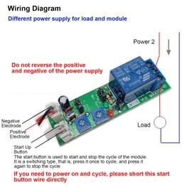 YWBL-WH DC 12V Delay Relay Adjustable Cycle Timer 0-24 Hours Adjustable Delay Relay Module Module