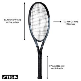 STIGA Tennis Racket Supreme 26 JR, Lightweight Pre-Strung Speed Racket for Junior Tennis Players (9-12yrs), Black/Light Blue, Grip Size 0
