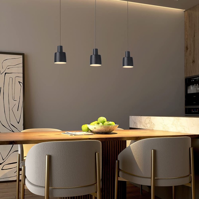 Aisilan LED Black Pendant Light, Minimalist Modern Hanging Lights, 9W