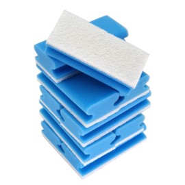 SCHAUMEX® Scratch-free cleaning sponge, soft, washable, pot sponge, washing up sponge, household sponge, with fleece and recessed grip, set of 10