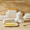 Sweese Large Butter Dish with Lid for Countertop, Porcelain 8oz
