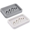 2PCS Draining Soap Dishes, Dishwashing Sponge Soap Holder with Water