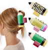 3Pcs Pencil Hair Claw Clips, Funny Teacher Hair Clips