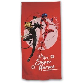 Miraculous Ladybug & Cat Noir Girls Beach Towel - Red - 70x140 cm