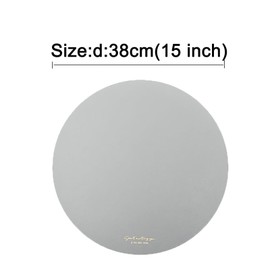 LQICAI Round Placemats Set of 6 Table Place Mats of 4 Washable Heat Resistant PVC Dining Mat for Spring Gray 6pcs