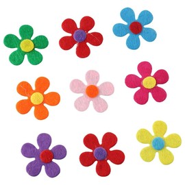 120 Pcs Felt Flower Fabric Flower Decoration, Handmade Craft DIY for Knitting, 28mm, Multicolor