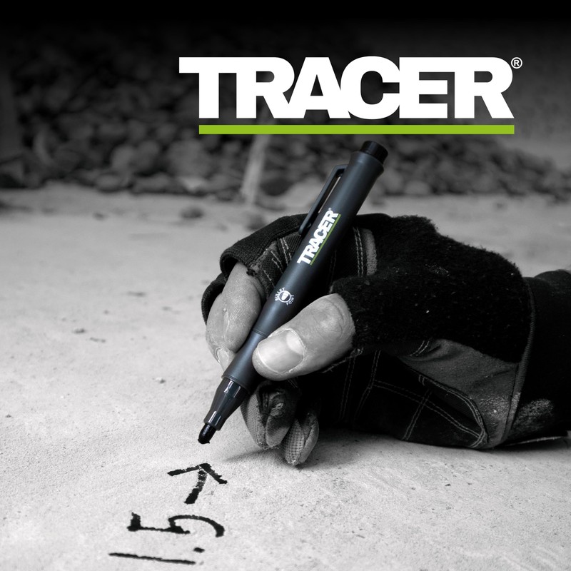 Tracer Clog-Free Black Construction Marker with Site Holster (All-Purpose Marker