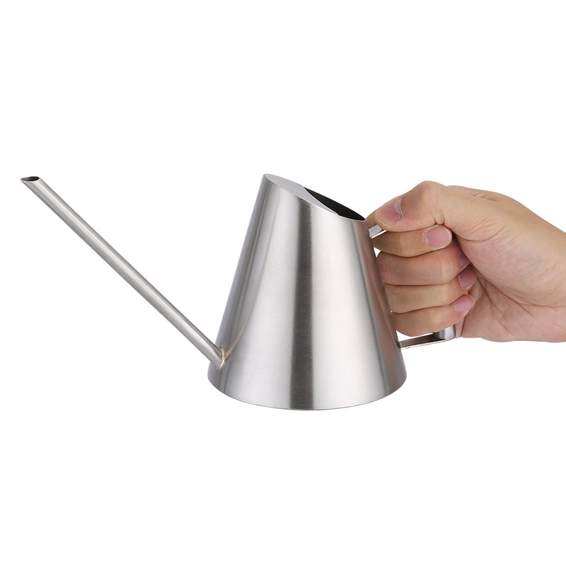 900ml Stainless Steel Watering Can Brushed Garden Planting Indoor Outdoor