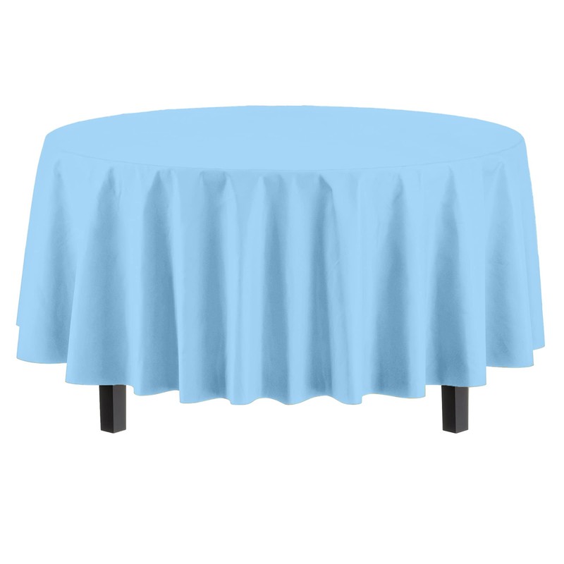 Party Solids 6-Pack Premium Plastic Tablecloth 84in. Round Plastic Table