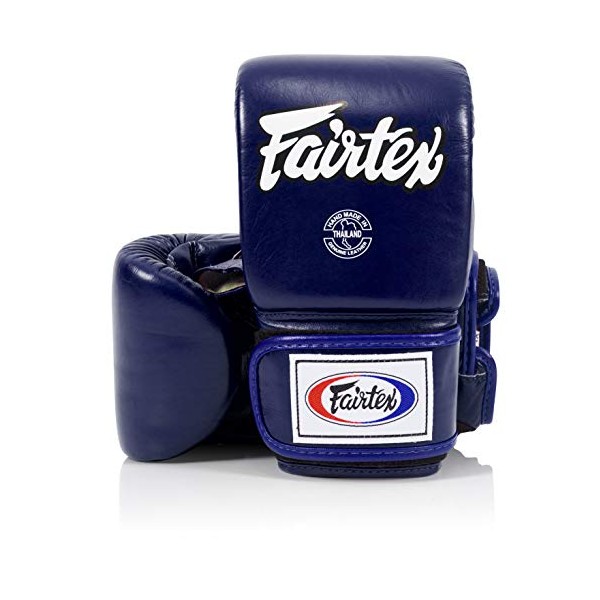 Fairtex Muay Thai Bag Gloves TGO3 TGT7 Color: Black Red Blue White Yellow Size: Medium Large Training & Sparring Bag Boxing Gloves for Kick Boxing MMA K1 (Blue, Medium)