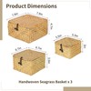 3 PCS Handwoven Natural Seagrass Storage Baskets, Wicker Baskets with