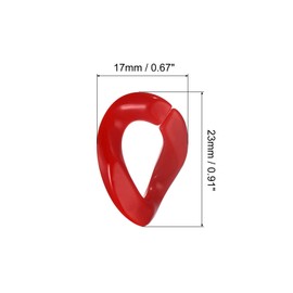uxcell Acrylic Link Rings, 23mm Quick Linking C-Clips Hooks for Purse Bag Chain, DIY Craft Making, Red 48Pcs