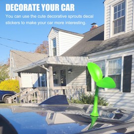 Ygapuzi 3D Car Sprout Stickers Creative Car Roof Decoration Green Grass Bean Sprouts Car Sticker Lovely Funny Auto Exterior Decal Ornaments for Car Truck Roof Hood Bumper Trunk (2 PCS)