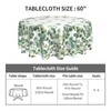 KiuLoam Spring Tablecloth Round 60 Inch Sage Green Eucalyptus Leaf