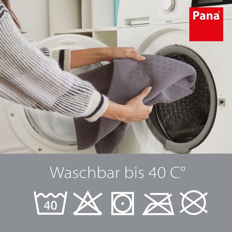 PANA® Cotton Bath Mat Non-Slip • Shower Mat & Bath