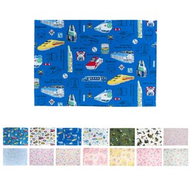 Arcobaleno Kids' Placemat, 9.8 x 13.8 inches (25 x 35 cm), Boys and Girls, Kindergarten, Kindergarten, Elementary School, Commuting to School, Fashionable, Made in Japan (Various Trains Blue) Mat