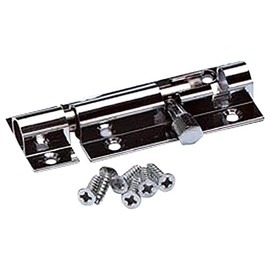 Merriway BH01403 75mm (3 inch) Polished Chrome Surface Door Bolt, 75 mm