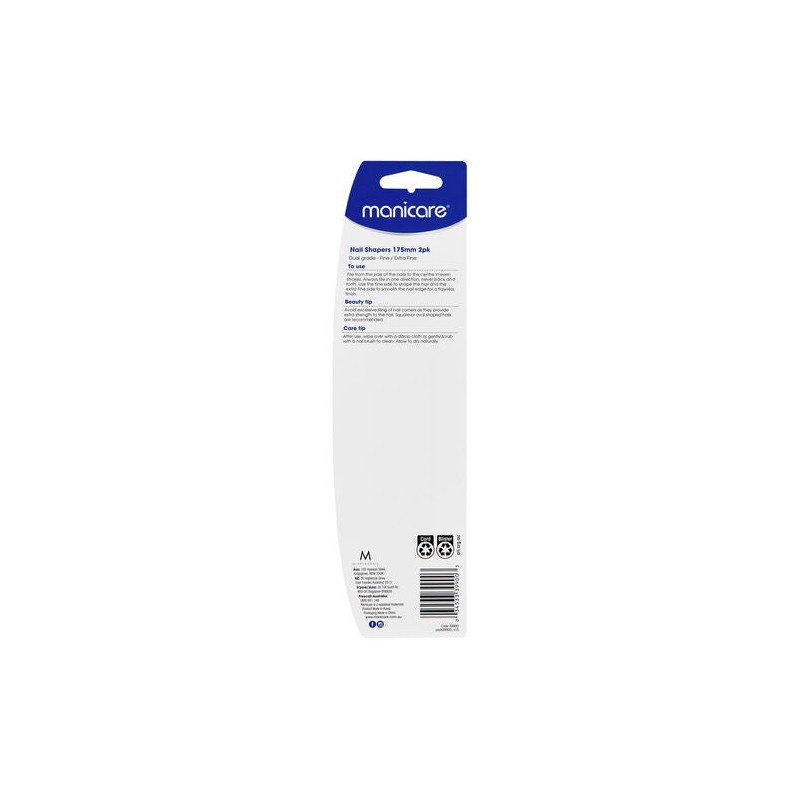 Manicare Extra Fine/Fine Nail Shapers 175mm 2 Pack
