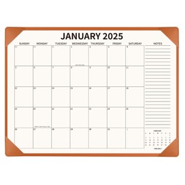 YIBUKIU Desk Calendar 2025-2026 with Desktop Mat, 22x17 inch Large Desk Pad Calendar 18 Months Runs From 2025 to June 2026, Big Desk Blotter Calendar for Home Office and School, Brown