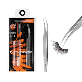 STALEKS PRO Professional False Eyelash Extension Tweezers Stainless Steel Expert 40/11